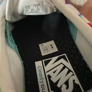 checkered rainbow vans comfy cush